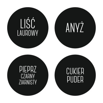 ETYKIETY NAKLEJKI na pojemniki PRZYPRAWY 60szt