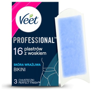 Plastry do Depilacji VEET MINIMA Pachy Bikini NAWILŻONA JĘDRNA SKÓRA 16 szt