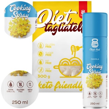 Makaron KETO Konjac Tagliatelle 400g + OLEJ RZEPAKOWY w sprayu Cheat ZESTAW
