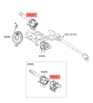 KIA PICANTO 04-07 PŘEPÍNAČ MINCE SVĚTEL LEVÝ 934101C000 ORIGINÁLNÍ