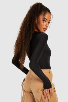 WC24409 *ЧЕРНОЕ БОДИ BOOHOO FIT С ДЛИННЫМ РУКАВОМ S
