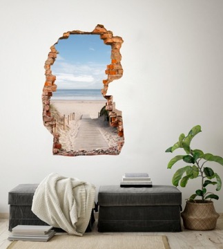 Наклейки на стену 3D фото обои Hole 502 Beach