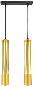 LAMPA WISZĄCA SUFITOWA ŻYRANDOL ZŁOTA TUBA LED