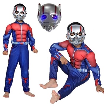 STRÓJ PRZEBRANIE ANT MAN ŚWIECĄCA MASKA LED KOSTIUM NA BAL KARNAWAŁ 110/116