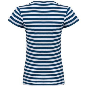 ФУТБОЛКА ЖЕНСКАЯ В ПОЛОСКУ, ТЕМНО-СИНЯЯ M