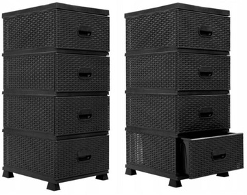 Komoda szafka K9467 czarna regał rattan łazienka CHM