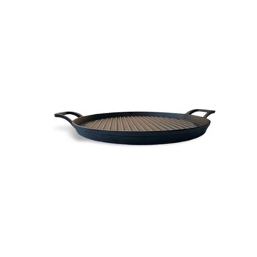 PATELNIA ŻELIWNA NA OGNISKO 31CM GRILL PŁYTKA 2CM