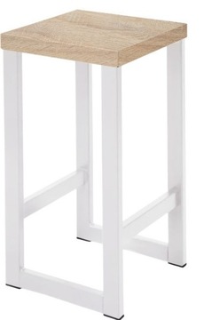 Taboret 60 cm LOFT BIAŁY Solidny Kolory Taborety