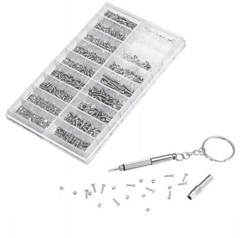 НАБОР ВИНТОВ И ГАЙК ВИНТОВ 1000 ШТ. ДЛЯ РЕМОНТА СТЕКОЛ М1,4 М1,6 СТАЛЬ