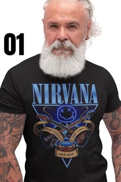 NIRVANA KURT COBAIN Koszulka T-Shirt 12 WZORÓW XL