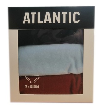 ATLANTIC FIGI DAMSKIE 3-pak BIKINI 195 GRANATOWE/NIEBIESKIE/OCH *L*