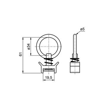 Крюкодержатель для крепления планки Airline прицепного ремня BUS Van Kamper