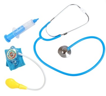 ZESTAW MAŁEGO LEKARZA STETOSKOP STRZYKAWKA CIŚNIENIOMIERZ JAK PRAWDZIWY
