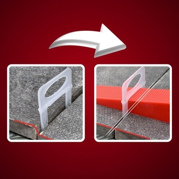 НАБОР ДЛЯ ВЫРАВНИВАНИЯ ПЛИТКИ ЗАЖИМЫ 1 ММ 500 ШТ. + 100 КЛИНЕЙ