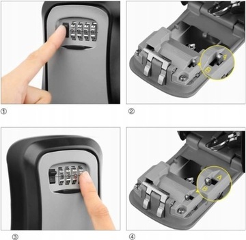 МЕТАЛЛИЧЕСКИЙ СЕЙФ ДЛЯ КЛЮЧЕЙ, ПРОЧНАЯ КАССЕТА С КОДОВЫМ ШКАФОМ