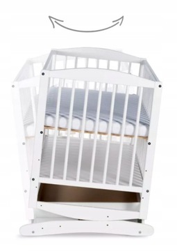 КЛУПШ ЛУНА Кровать, боковина опускная с ящиком, люлька белая 120x60