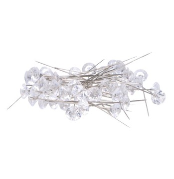 Szpilki krawieckie DIAMENCIKI FLORYSTYKA OZDOBY BUKIETY 51mm 80szt 3239
