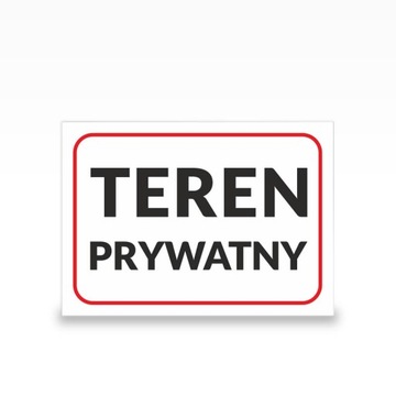 TEREN PRYWATNY - tabliczka PCV 15x21