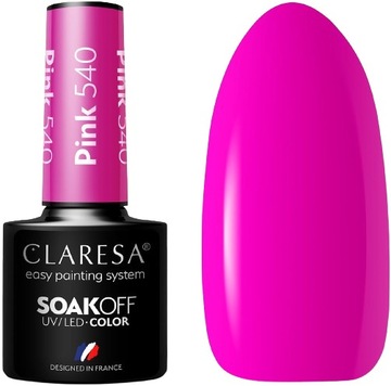 LAKIER HYBRYDOWY PINK 540 -5g CLARESA Odważny róż