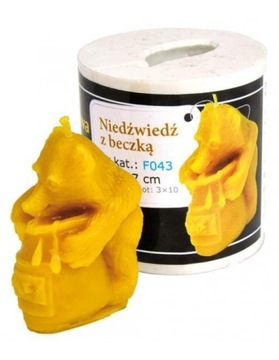 Forma silikonowa do świec Niedźwiedź z beczką miod
