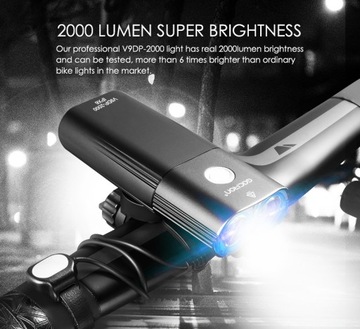 Lampa rowerowa GACIRON V9DP-2000 2x Cree XML-2 USB