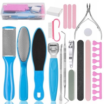 19pcs Manicure Foot Care File Set Manual Stainless