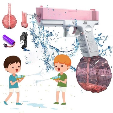 ELEKTRYCZNA PISTOLET NA WODĘ AUTOMATYCZNA 434CC+58CC DUŻA POJEMNOŚĆ RÓŻOWY
