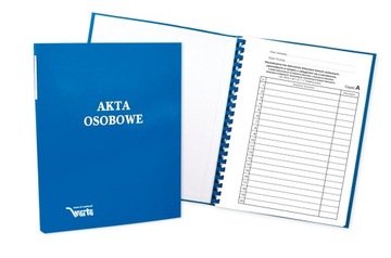 Teczka Akt Osobowych ABCDE, binda wewnętrzna, twarda, z treścią - niebieska
