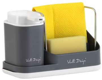 VIALLI КУХОННЫЙ ОРГАНАЙЗЕР LIVIO НАСТОЛЬНАЯ МОЙКА ДОЗАТОР ЖИДКОСТИ ДЛЯ ГУБЧКИ