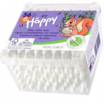 Палички гігієнічні для дітей для вух BELLA HAPPY 56+8 шт.