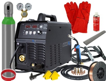ZESTAW SPAWARKA MIGOMAT EASY MIG 200 MMA TIG 200A IGBT SYNERGIA 3W1 SPARTUS