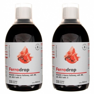 2x Aura Herbals 500ml Ferradrop Żelazo w Płynie