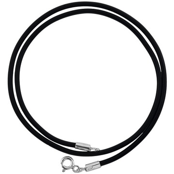 Naszyjnik rzemyk kauczuk 38 cm 1,5 mm srebro 925