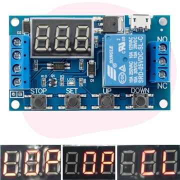 PRZEKAŹNIK CZASOWY 10 Trybów 12v 230v timer cykliczny z timerem opóźniaczem
