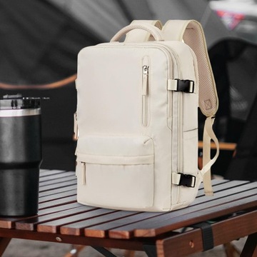 Дорожный рюкзак унисекс бежевый белый