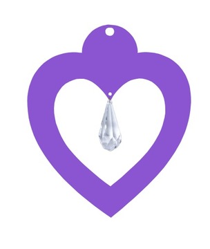 Z16a Zawieszka ozdoba ażurowa serce kryształ kolor