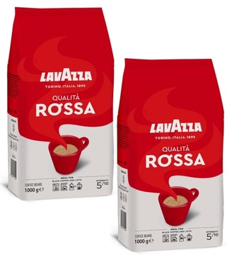 LAVAZZA CAFFE QUALITA ROSSA KAWA ZIARNISTA 2x1kg smak: CIEMNA CZEKOLADA