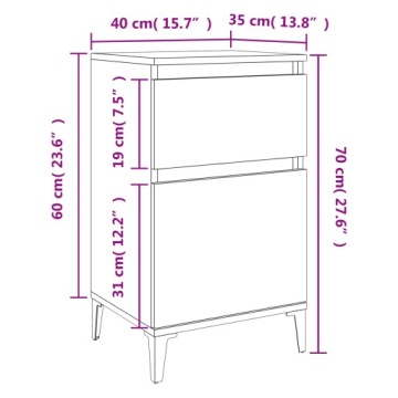 vidaXL Прикроватная тумбочка Белый 40x35x70 см