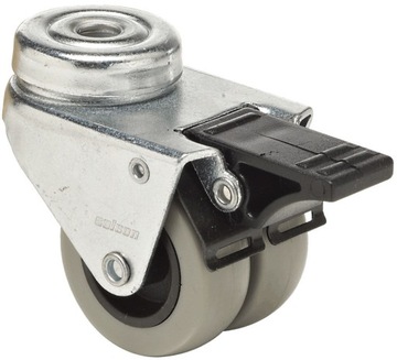 Koło podwójne 50mm otwór fi 10.5 z hamulcem, 100kg