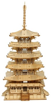 ROBOTIME DREWNIANY MODEL PUZZLE 3D AZJA WIEŻA JAPOŃSKA PAGODA DIY 275el.
