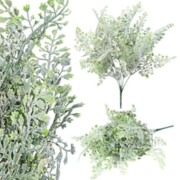 SZTUCZNE KWIATY LIŚCIE GĘSTA GAŁĄZKA DO WAZONU STROIK 39cm BIELONA ŚLUB