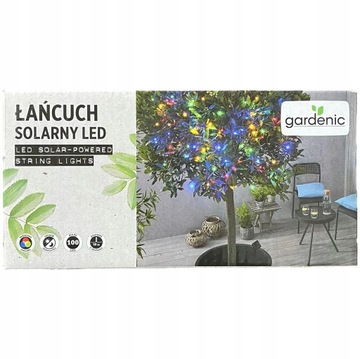 Lampki świąteczne solarne LED 100 diod multikolor 10m. Gardenic