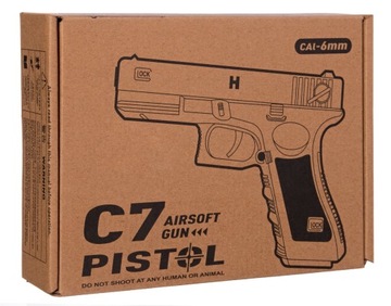 МЕТАЛЛИЧЕСКИЙ ПИСТОЛЕТ GLOCK C7AIRSOFT ПИСТОЛЕТ 6 ММ