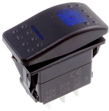 Przełącznik Carling chwilowy (ON)-OFF-(ON), niebieski, SW-CSW-2-BLU