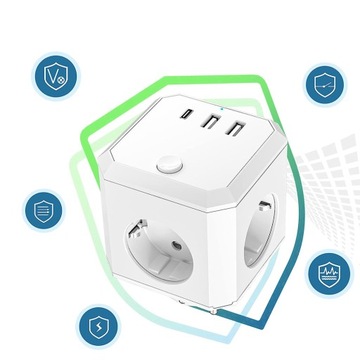 ЭЛЕКТРИЧЕСКИЙ РАСПРЕДЕЛИТЕЛЬ 7 В 1 СИЛОВОЙ РАЗДЕЛИТЕЛЬ 4000 Вт