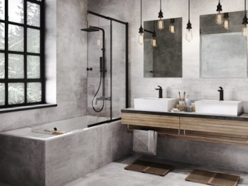 ПОДВИЖНАЯ РАЗДВИЖНАЯ ширма для ванны 100х150 ЧЕРНАЯ