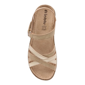 ЖЕНСКИЕ САНДАЛИИ INBLU CN41 ЭКОЛОГИЧЕСКАЯ КОЖАНАЯ СТЁЛКА НА ЛИПУЧКЕ 37