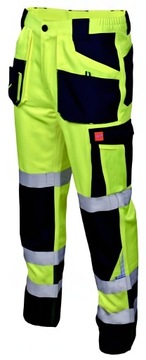 SPODNIE ROBOCZE monterskie DO PASA mocne szwy ODBLASKOWE wytrzymałe