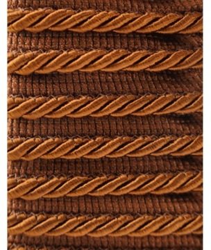 Sznurek ozdobny z wypustką 6mm brązowy