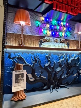 Полка коллекционера LED STRANGER THINGS Салон Байерс Киндер Джой Funko Pop